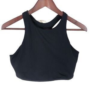 Under Armour Black Fitted High Neck Sports Bra Removable Pads Cropped Tank